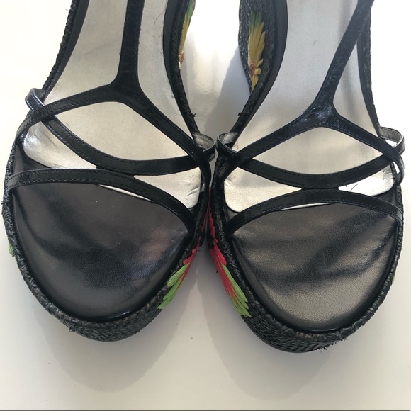 Guess by Marciano Floral Straw Knit Wedge - Picture 3 of 3